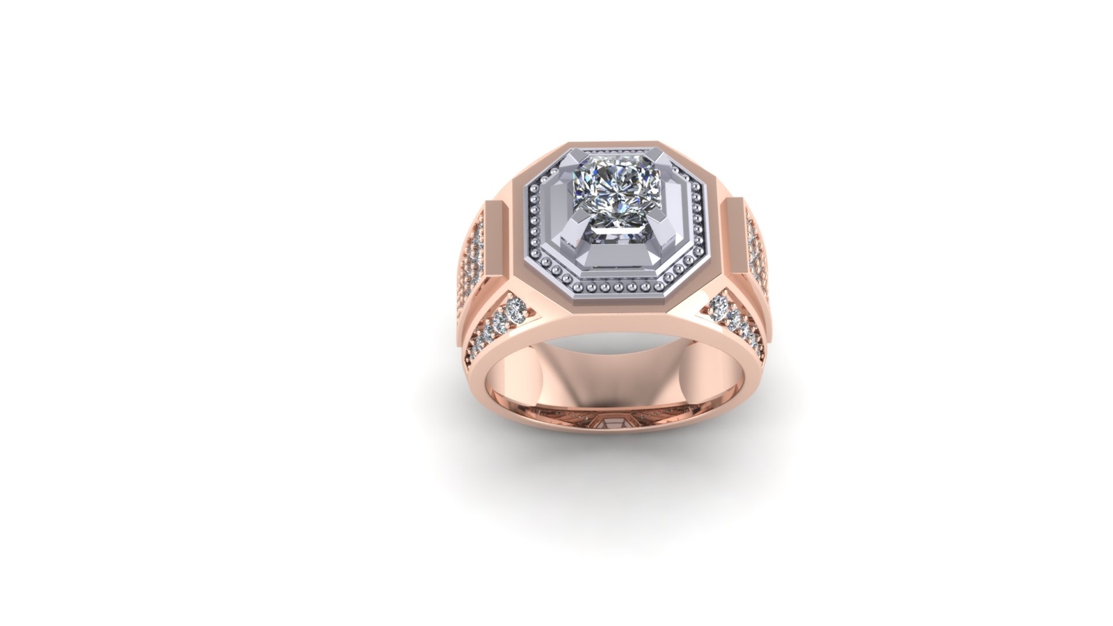 Nhẫn Nam Vàng Hồng (14k-18k) thiết kế NN00619.02