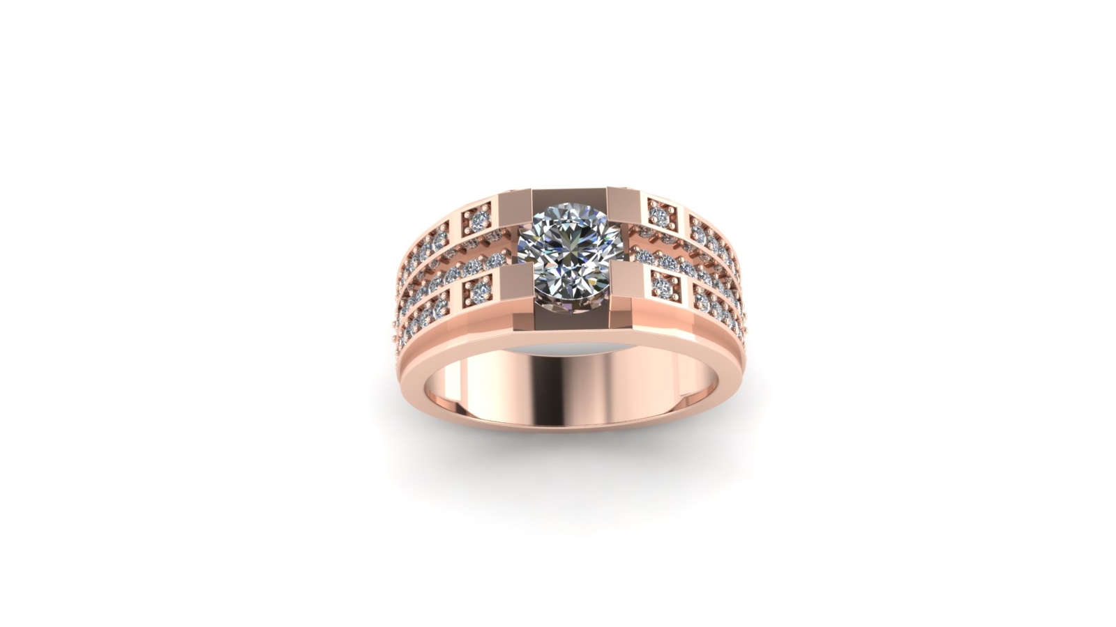 Nhẫn Nam Vàng Hồng (14k-18k) thiết kế NN00011.03