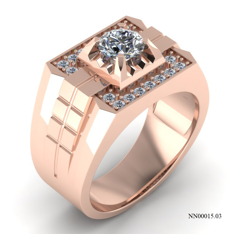Nhẫn Nam Vàng Hồng (14k-18k) thiết kế NN00015.03