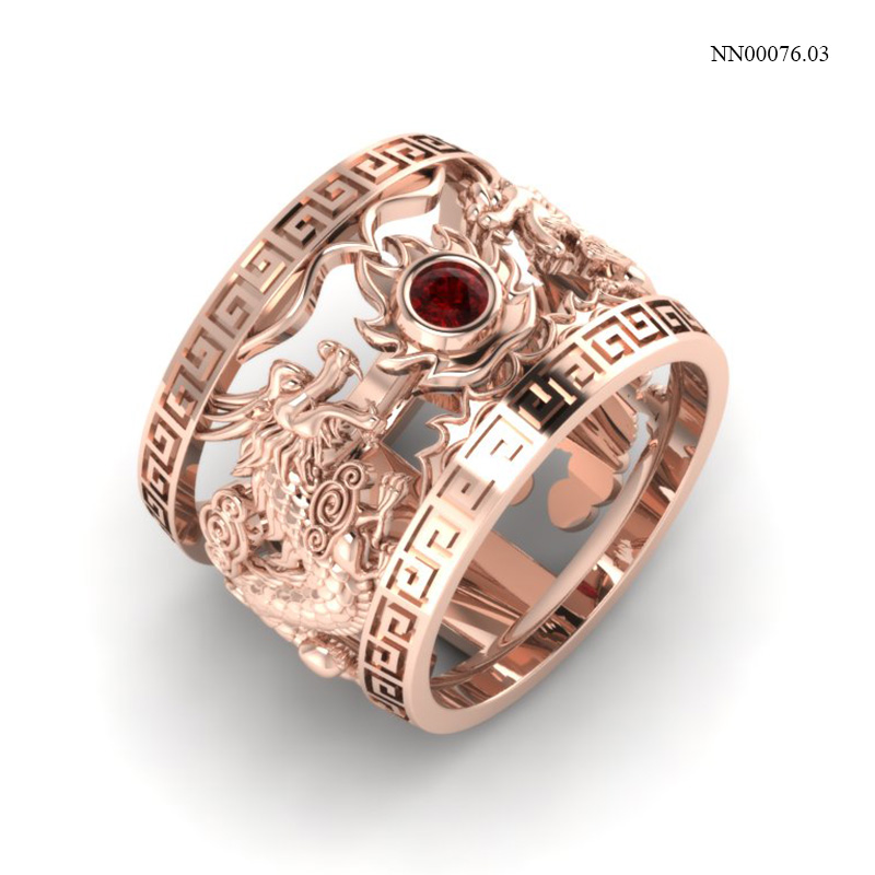 Nhẫn Nam Vàng Hồng (14k-18k) thiết kế NN00076.03