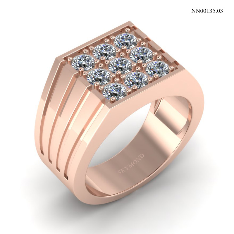 Nhẫn Nam Vàng Hồng (14k-18k) thiết kế NN00135.03
