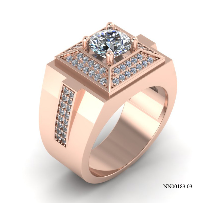 Nhẫn Nam Vàng Hồng (14k-18k) thiết kế NN00183.03
