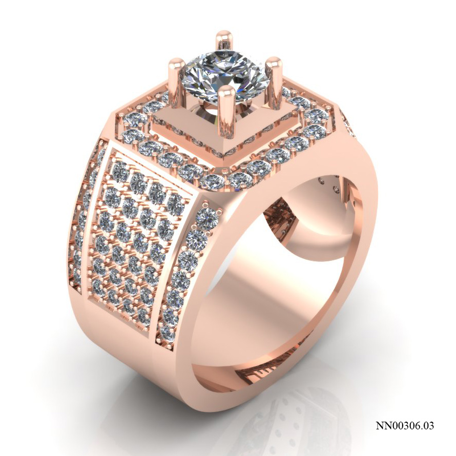 Nhẫn Nam Vàng Hồng (14k-18k) thiết kế NN00306.03