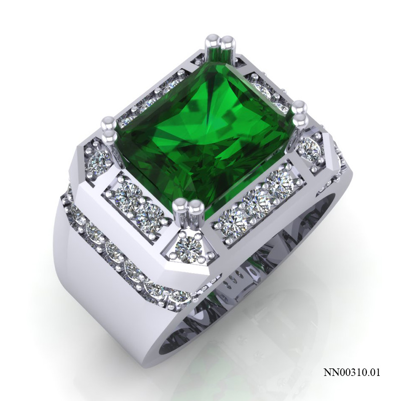 Nhẫn Nam Vàng Trắng (14k-18k) thiết kế NN00310.01