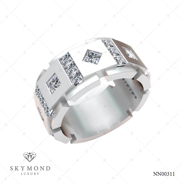 Nhẫn nam Vàng Trắng (14k-18k) thiết kế NN00311