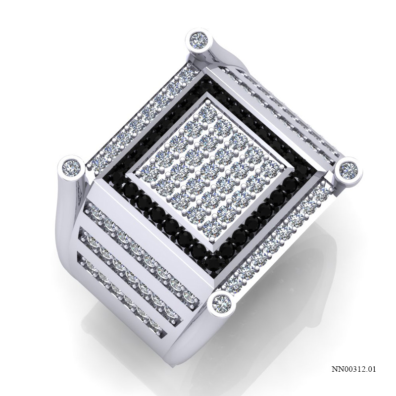 Nhẫn Nam Vàng Trắng (14k-18k) thiết kế NN00312.01