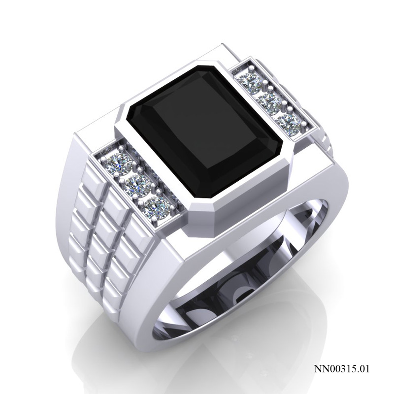 Nhẫn Nam Vàng Trắng (14k-18k) thiết kế NN00315.01