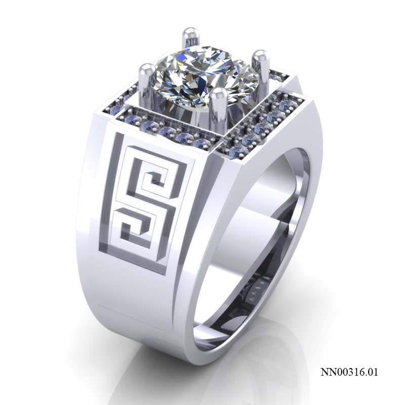 Nhẫn Nam Vàng Trắng (14k-18k) thiết kế NN00316.01