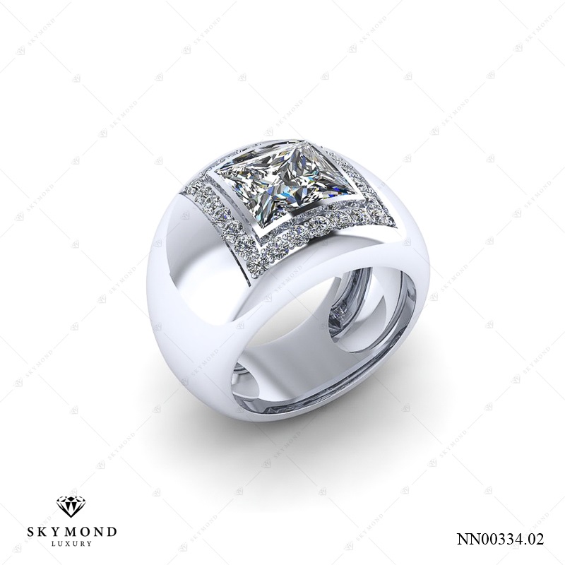 Nhẫn nam Vàng Trắng (14k-18k) thiết kế NN00334