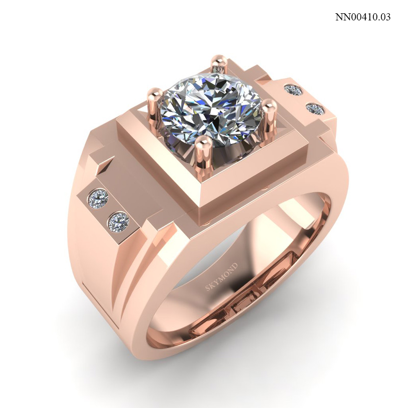 Nhẫn Nam Vàng Hồng (14k-18k) thiết kế NN00410.03