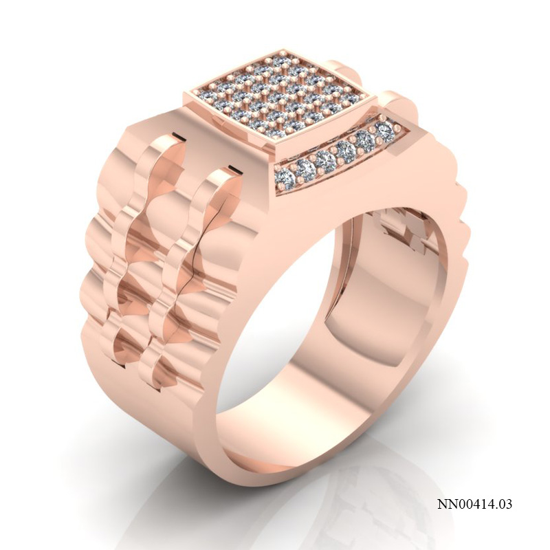 Nhẫn Nam Vàng Hồng (14k-18k) thiết kế NN00414.03