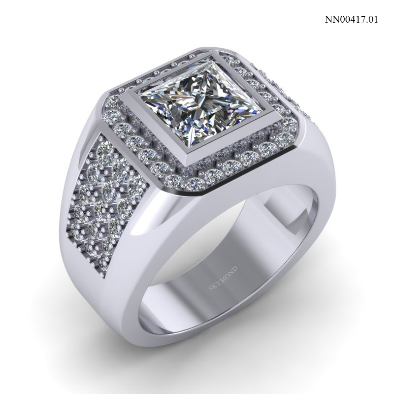 Nhẫn Nam Vàng Trắng (14k-18k) thiết kế NN00417.01