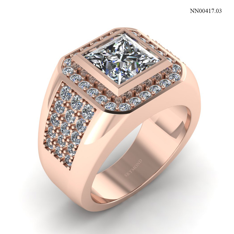 Nhẫn Nam Vàng Hồng (14k-18k) thiết kế NN00417.03