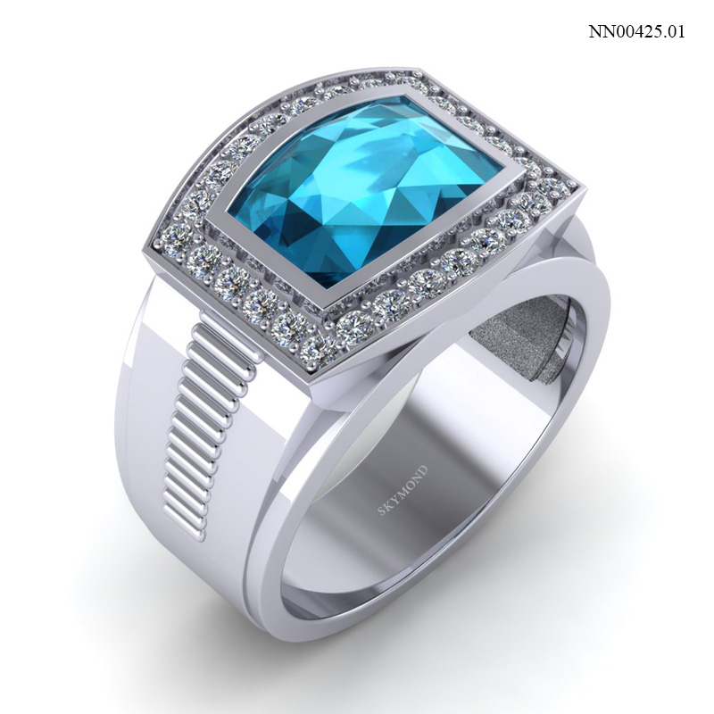 Nhẫn Nam Vàng Trắng (14k-18k) thiết kế NN00425.01