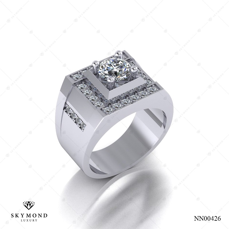 Nhẫn nam Vàng Trắng (14k-18k) thiết kế NN00426