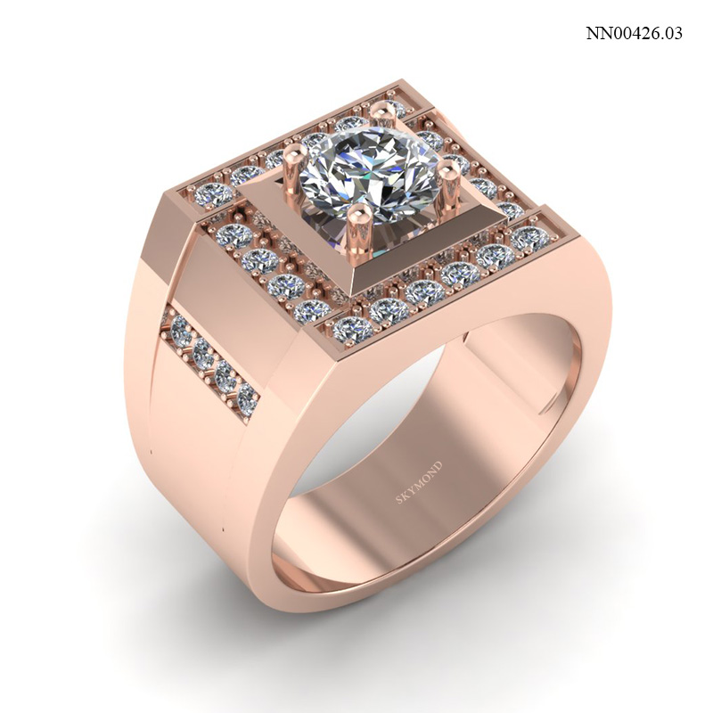 Nhẫn Nam Vàng Hồng (14k-18k) thiết kế NN00426.03