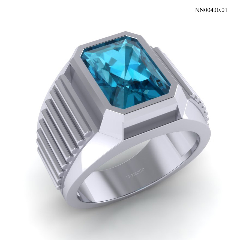 Nhẫn Nam Vàng Trắng (14k-18k) thiết kế NN00430.01