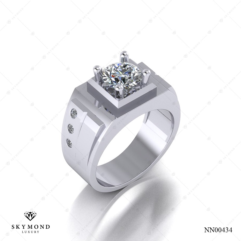 Nhẫn nam Vàng Trắng (14k-18k) thiết kế NN00434