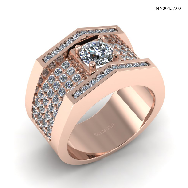 Nhẫn Nam Vàng Hồng (14k-18k) thiết kế NN00437.03