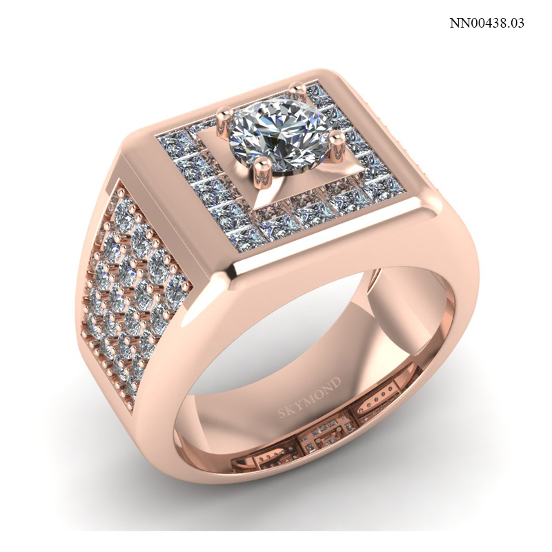 Nhẫn Nam Vàng Hồng (14k-18k) thiết kế NN00438.03