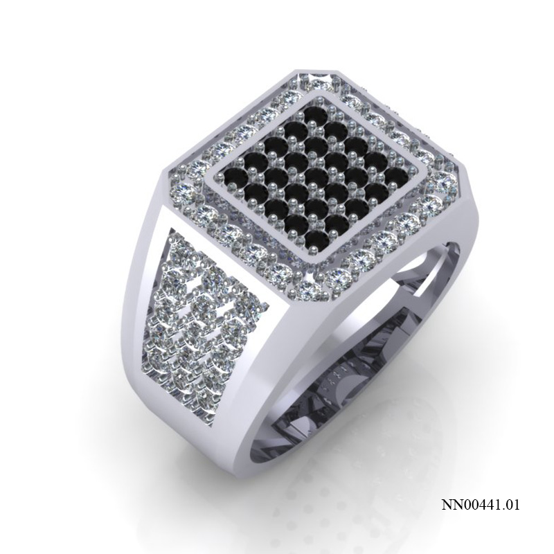Nhẫn Nam Vàng Trắng (14k-18k) thiết kế NN00441.01