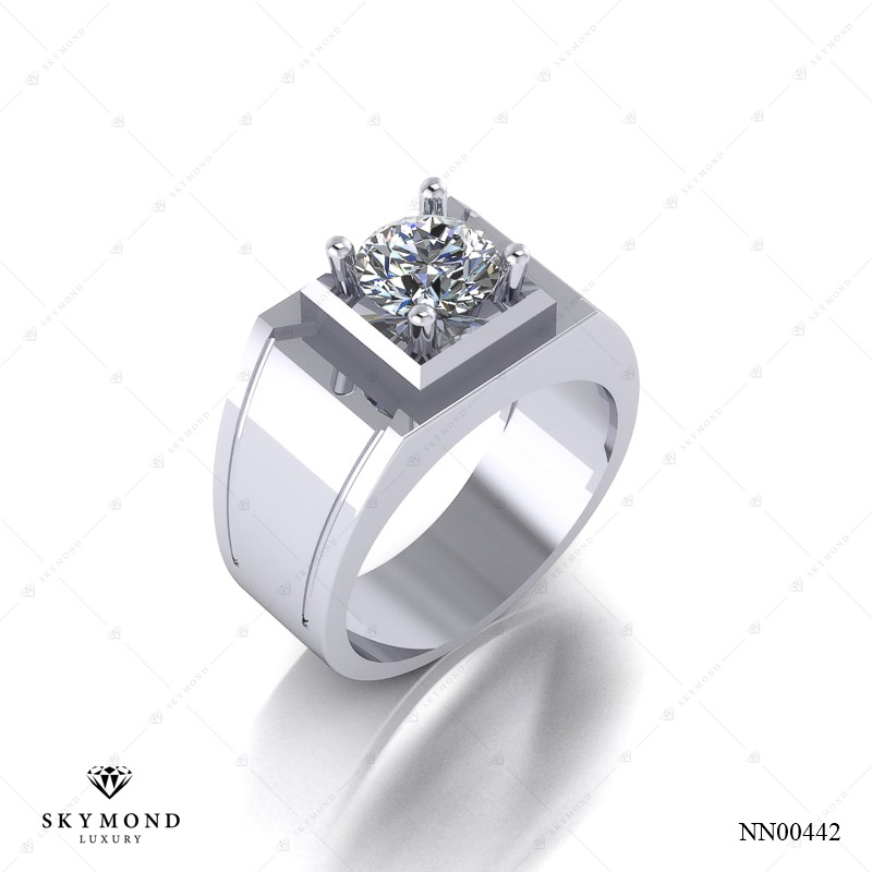 Nhẫn nam Vàng Trắng (14k-18k) thiết kế NN00442