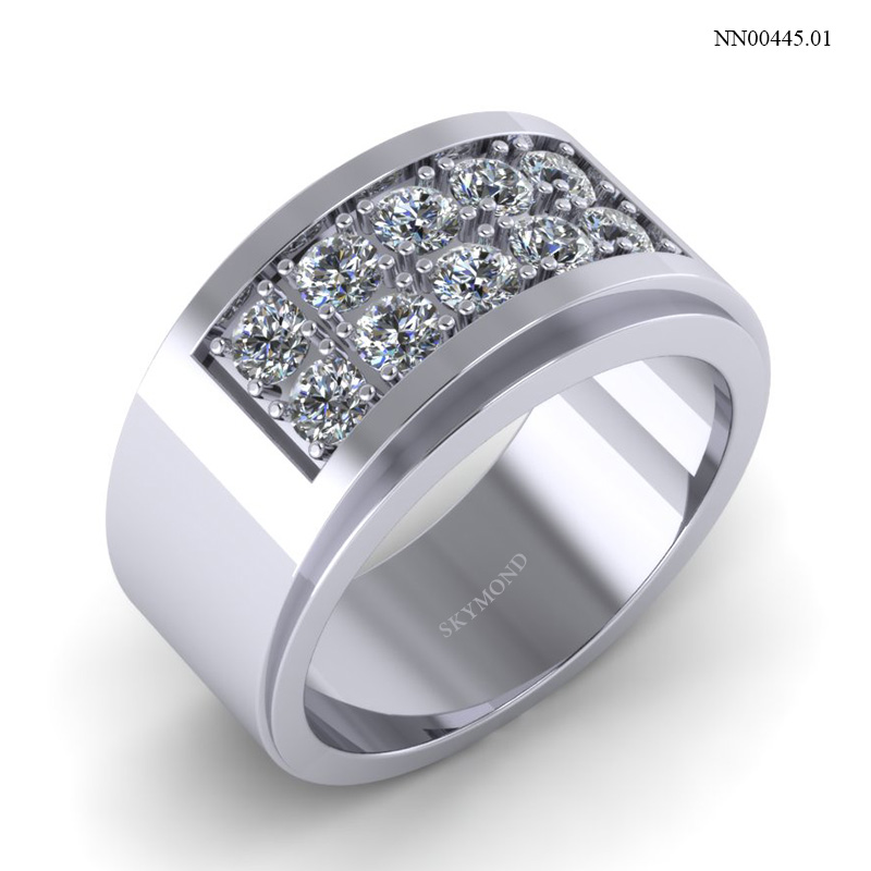 Nhẫn Nam Vàng Trắng (14k-18k) thiết kế NN00445.01