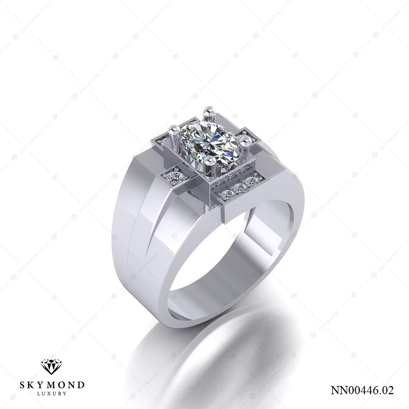 Nhẫn nam Vàng Trắng (14k-18k) thiết kế NN00446
