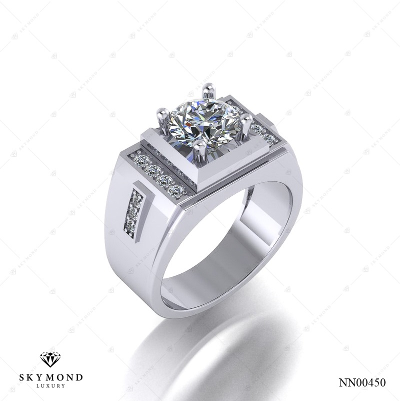 Nhẫn nam Vàng Trắng (14k-18k) thiết kế NN00450