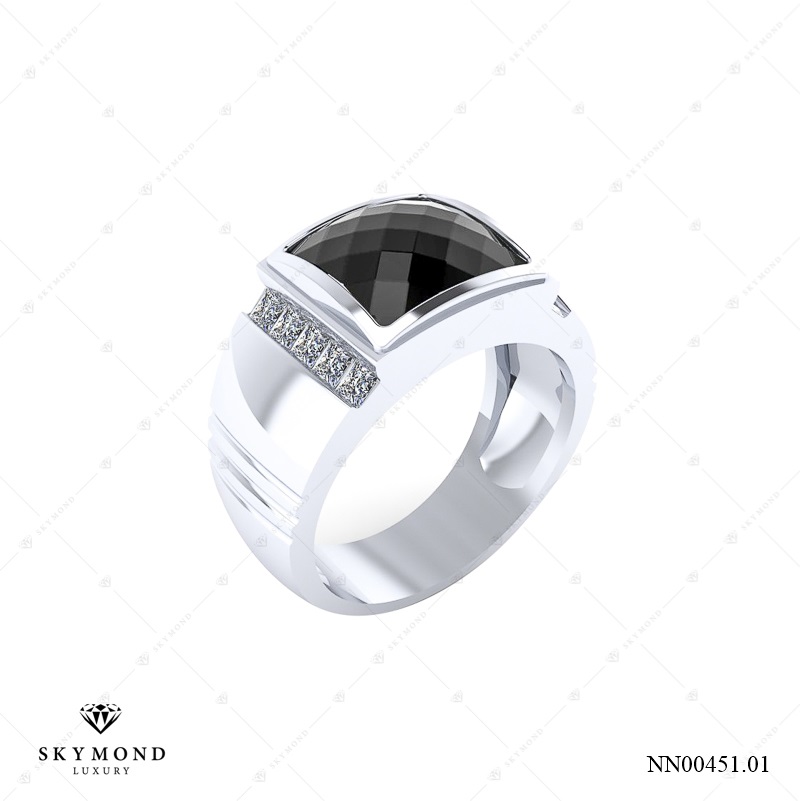 Nhẫn nam Vàng Trắng (14k-18k) thiết kế NN00451