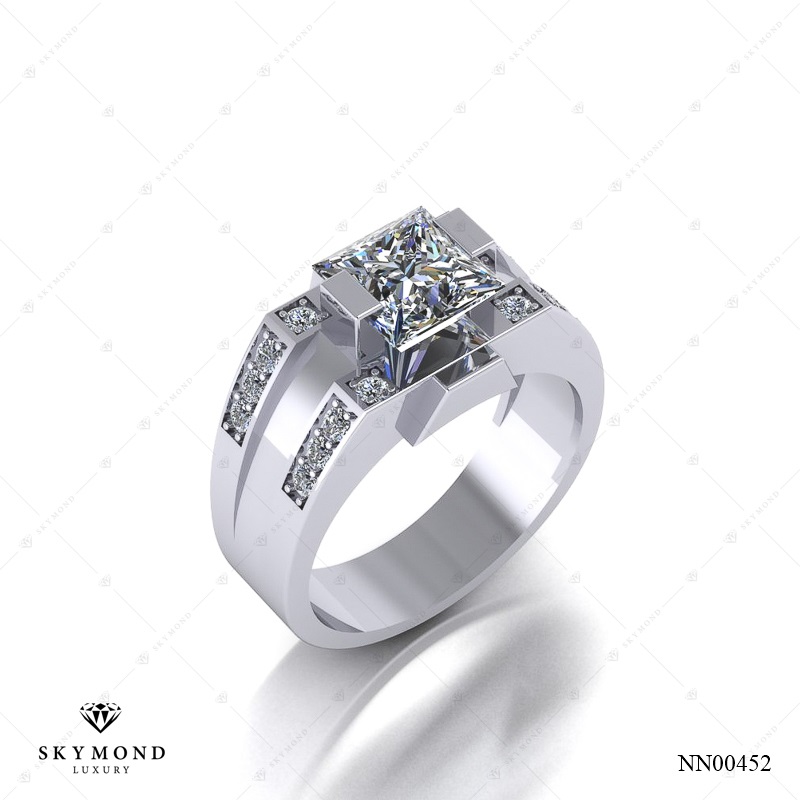 Nhẫn nam Vàng Trắng (14k-18k) thiết kế NN00452