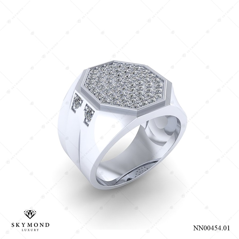 Nhẫn nam Vàng Trắng (14k-18k) thiết kế NN00454