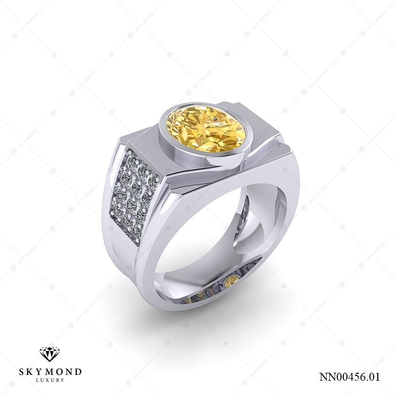 Nhẫn nam Vàng Trắng (14k-18k) thiết kế NN00456