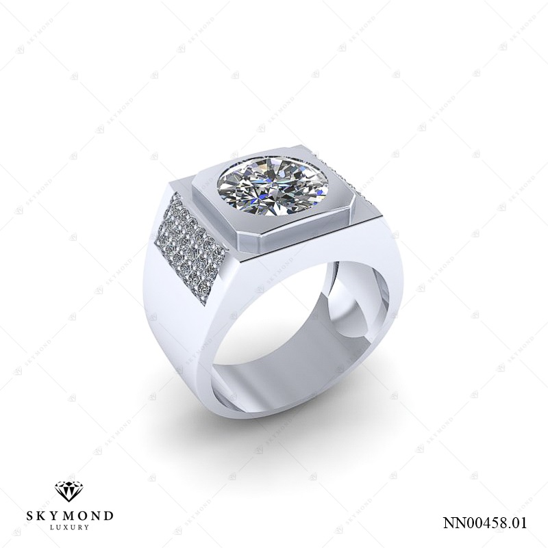 Nhẫn nam Vàng Trắng (14k-18k) thiết kế NN00458