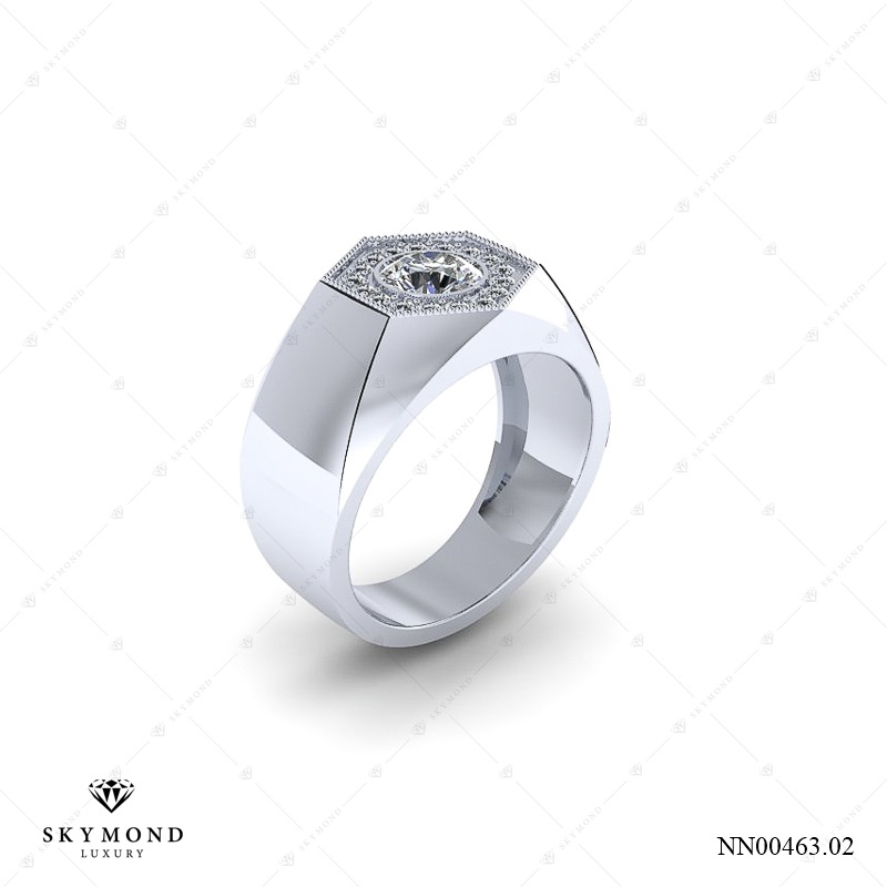 Nhẫn nam Vàng Trắng (14k-18k) thiết kế NN00463