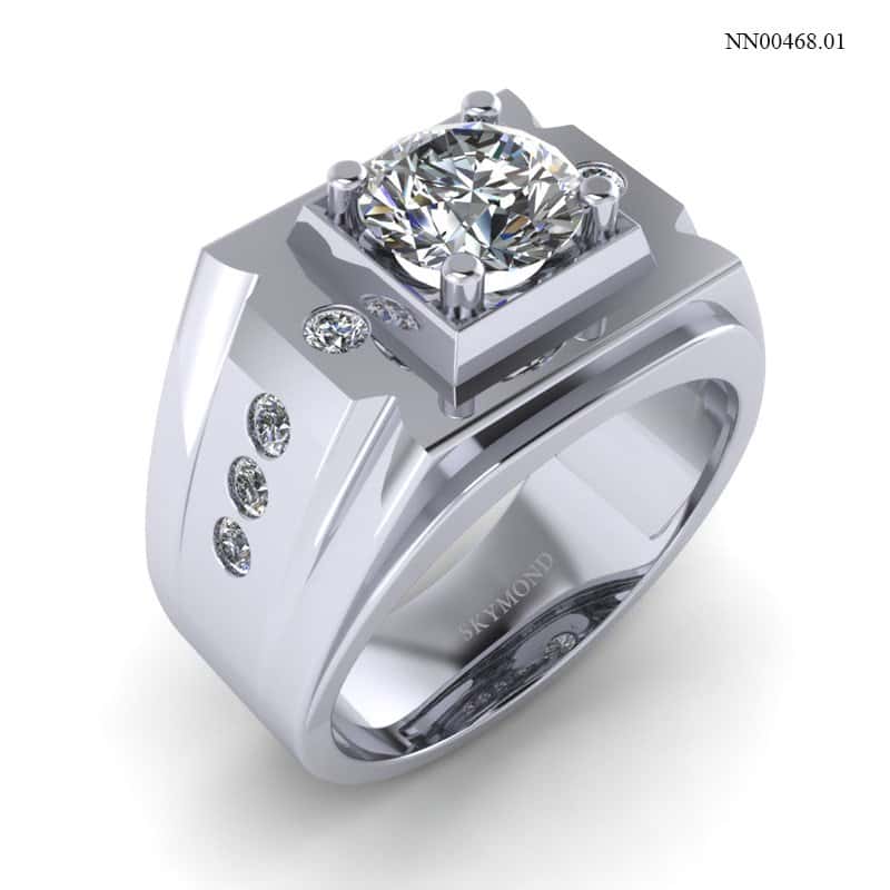 Nhẫn Nam Vàng Trắng (14k-18k) thiết kế NN00468.01