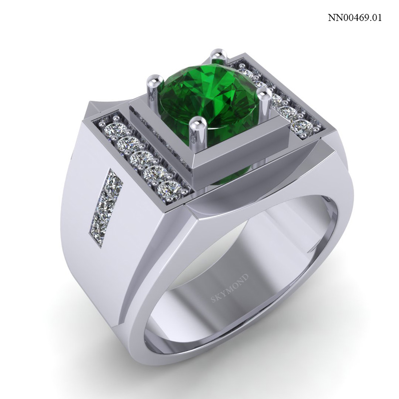 Nhẫn Nam Vàng Trắng (14k-18k) thiết kế NN00469.01