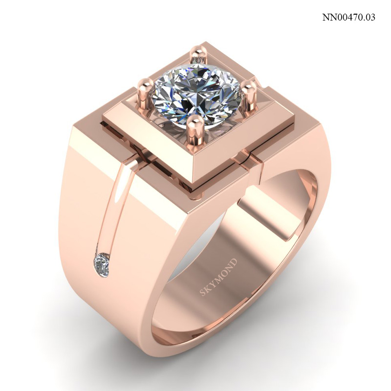 Nhẫn Nam Vàng Hồng (14k-18k) thiết kế NN00470.03