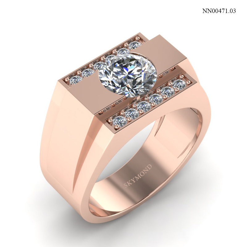 Nhẫn Nam Vàng Hồng (14k-18k) thiết kế NN00471.03