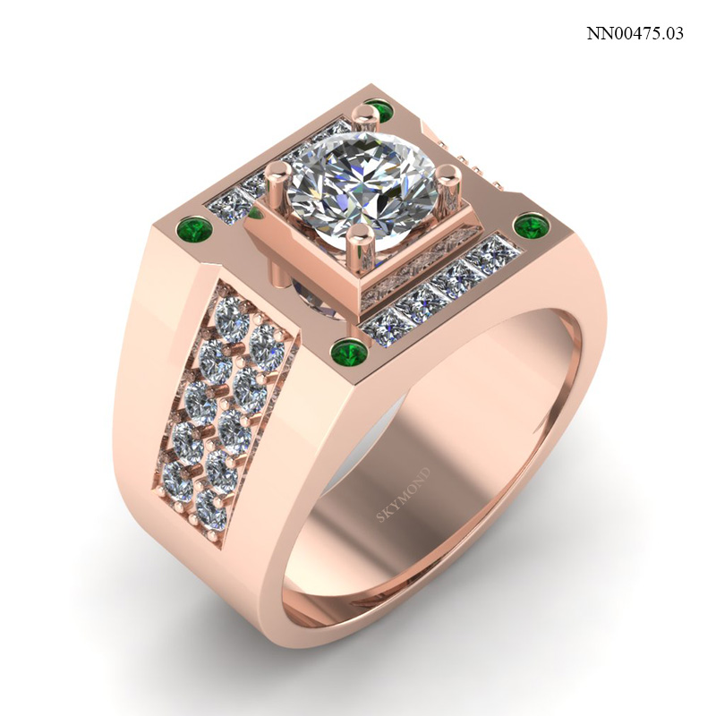 Nhẫn Nam Vàng Hồng (14k-18k) thiết kế NN00475.03