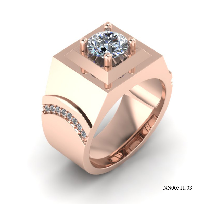 Nhẫn Nam Vàng Hồng (14k-18k) thiết kế NN00511.03
