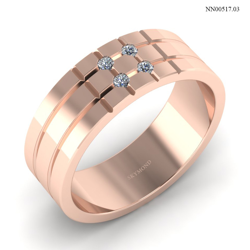 Nhẫn Nam Vàng Hồng (14k-18k) thiết kế NN00517.03
