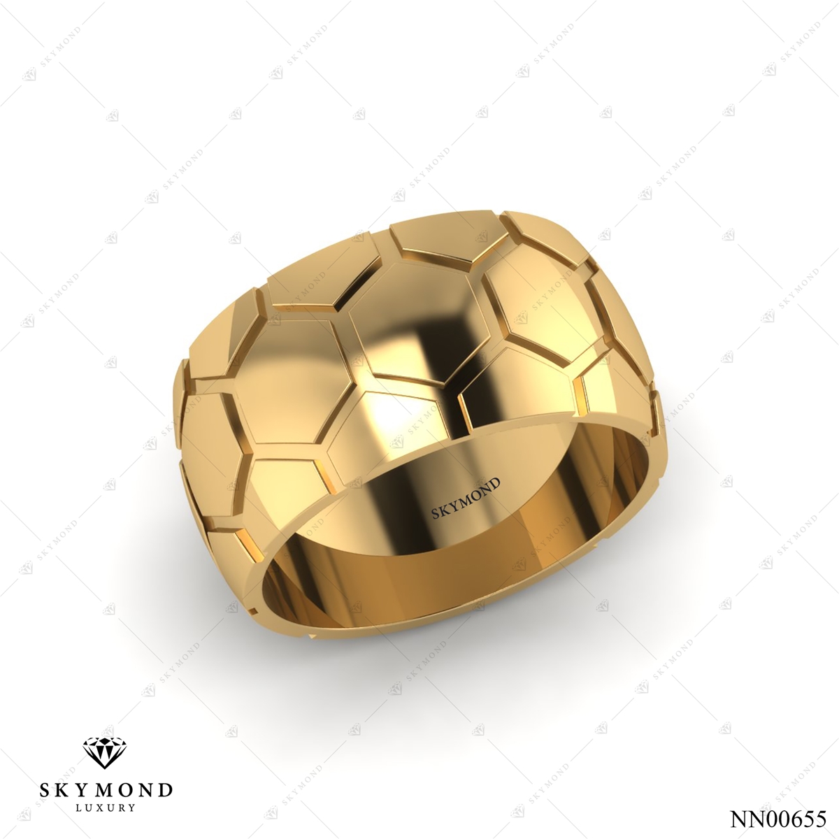 Nhẫn Nam Bóng Đá Vàng Vàng (14k-18k) thiết kế NN00655