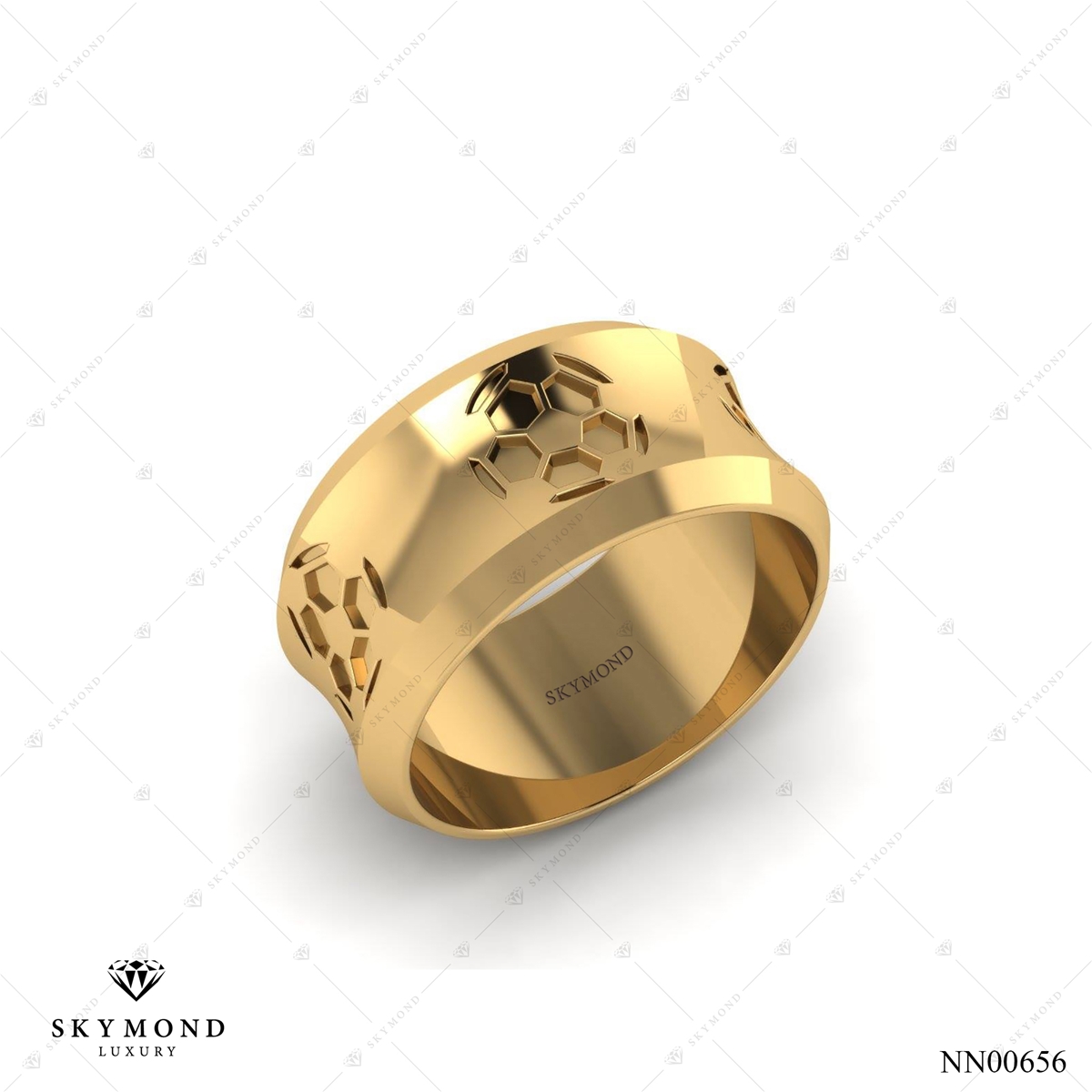 Nhẫn Nam Bóng Đá Vàng Vàng (14k-18k) thiết kế NN00656