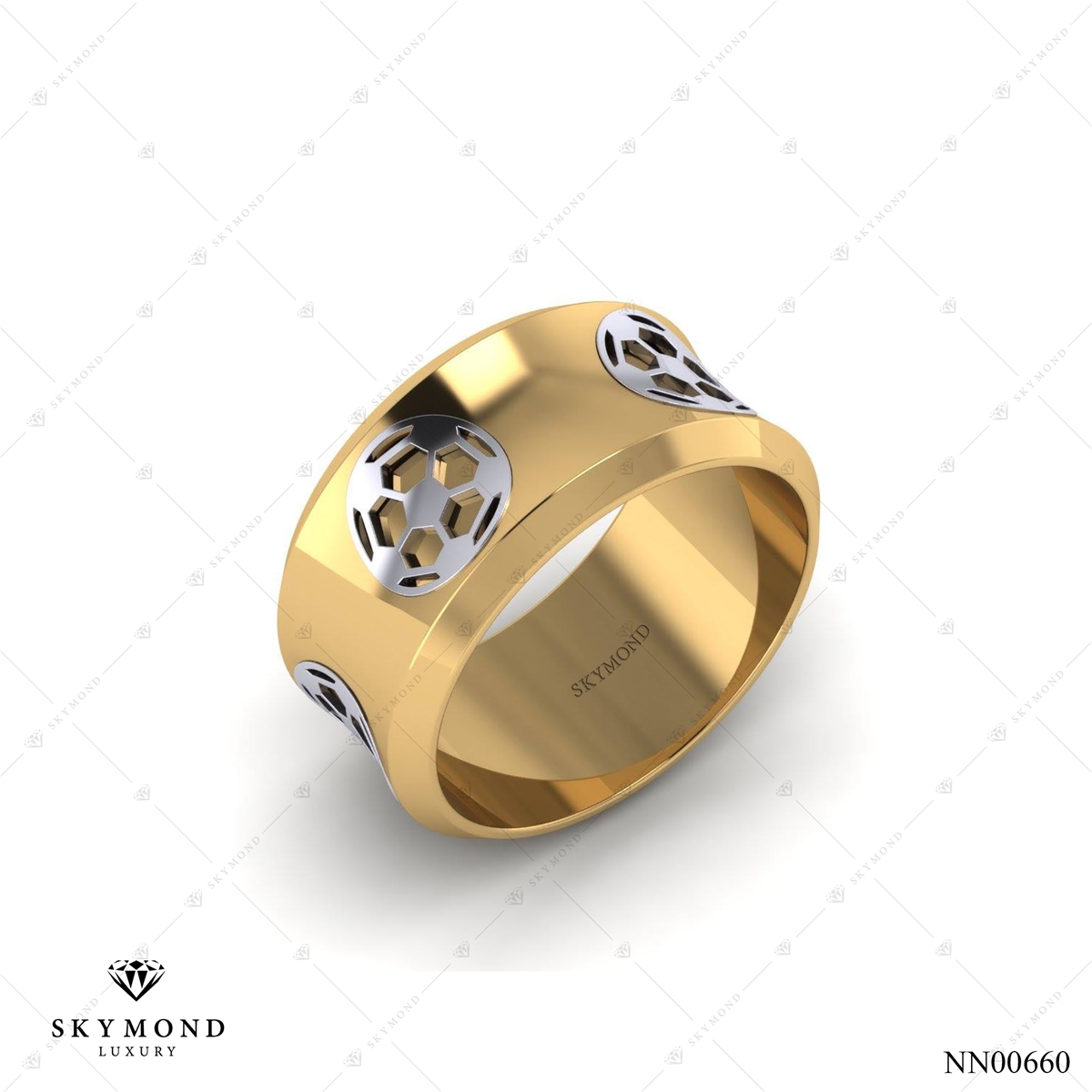 Nhẫn Nam Bóng Đá Vàng Vàng (14k-18k) thiết kế NN00660