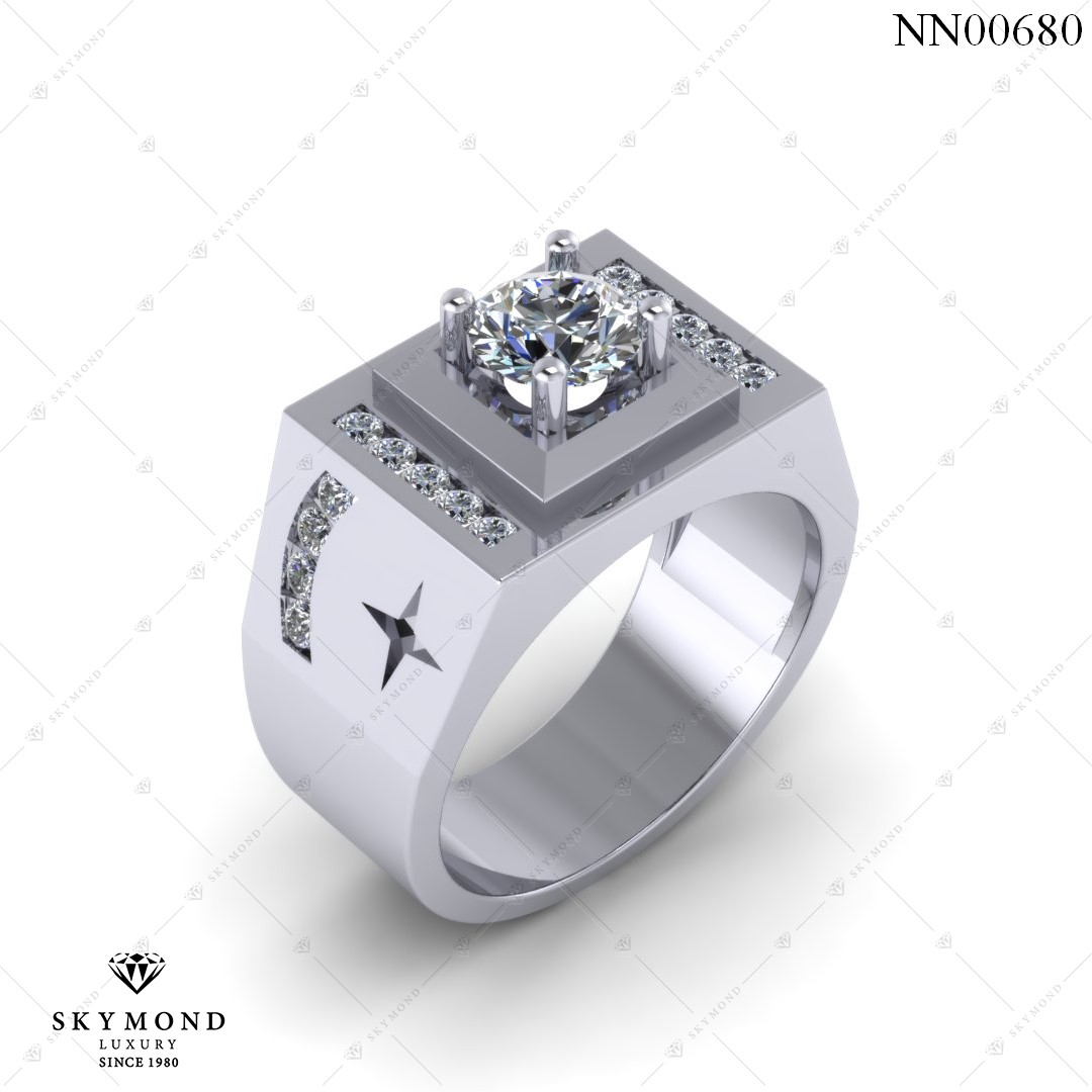 Nhẫn Nam Vàng Trắng (14k-18k) thiết kế NN00680