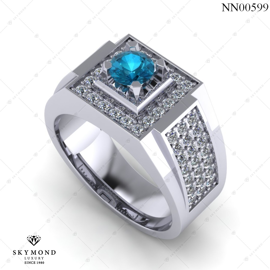 Nhẫn Nam Vàng Trắng (14k-18k) thiết kế NN00599