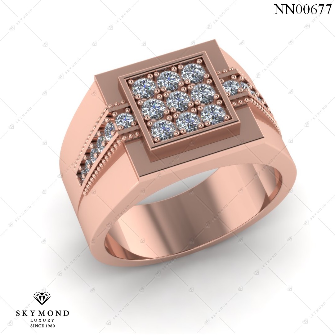 Nhẫn Nam Vàng Hồng (14k-18k) thiết kế NN00677