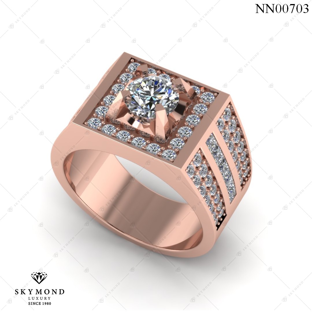 Nhẫn Nam Vàng Hồng (14k-18k) thiết kế NN00703