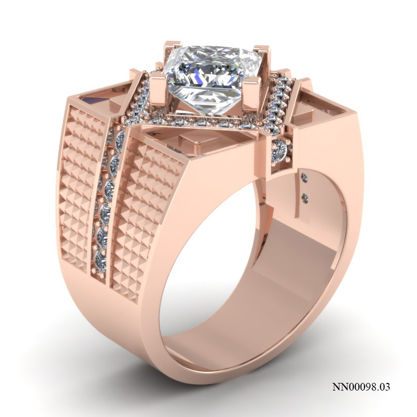 Nhẫn Nam Vàng Hồng (14k-18k) thiết kế NN00098.03